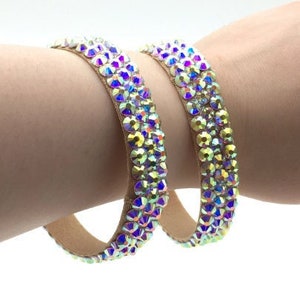 Rhinestone Ballroom Bracelet Set: Handmade Crystal Dance Jewelry