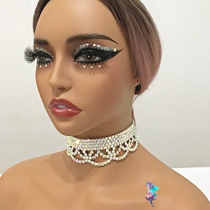 Glitzernder Strass Choker: Glas Kristall Ballroom Dance Halskette