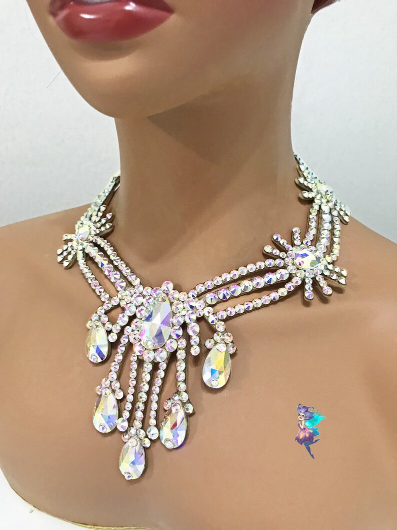 Ballroom Dance Jewelry, Dance Necklace, Ballroom Necklace, Rhinestone Jewellery, Dance Jewelry