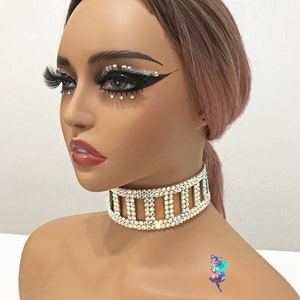Gargantilla de pedrería, collar de baile, collar de salón, joyería de pedrería, joyería de baile, joyería de salón de baile, joyería de baile de salón