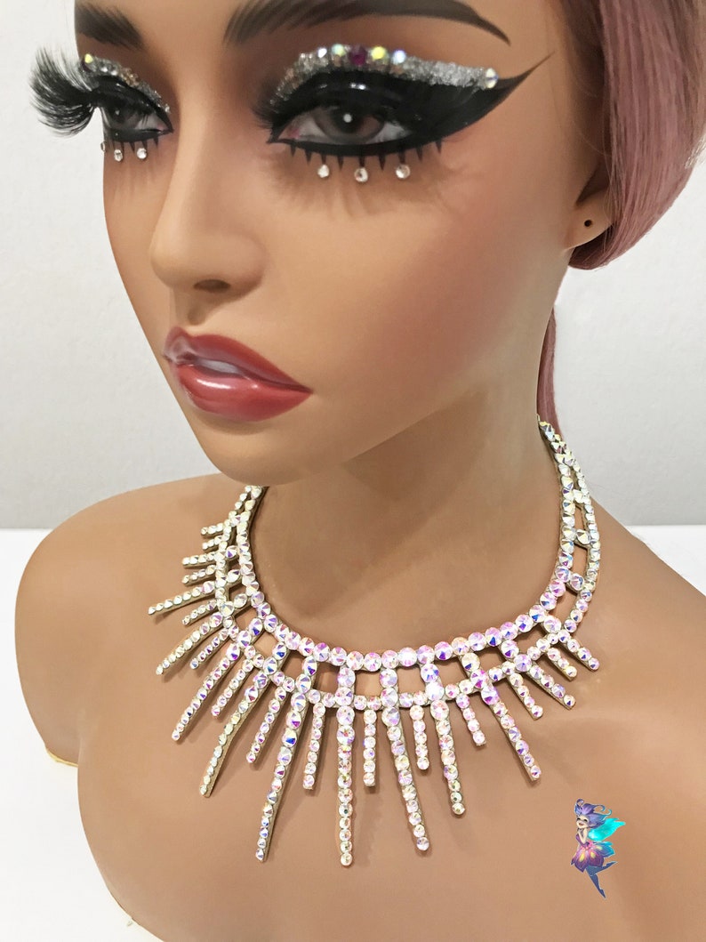 Ballroom Dance Jewelry, Dance Necklace, Ballroom Necklace, Rhinestone Jewellery, Dance Jewelry