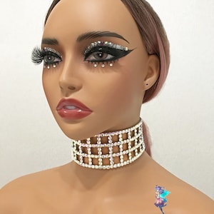 Gargantilla de pedrería, collar de baile, collar de salón, joyería de pedrería, joyería de baile, joyería de salón de baile, joyería de baile de salón