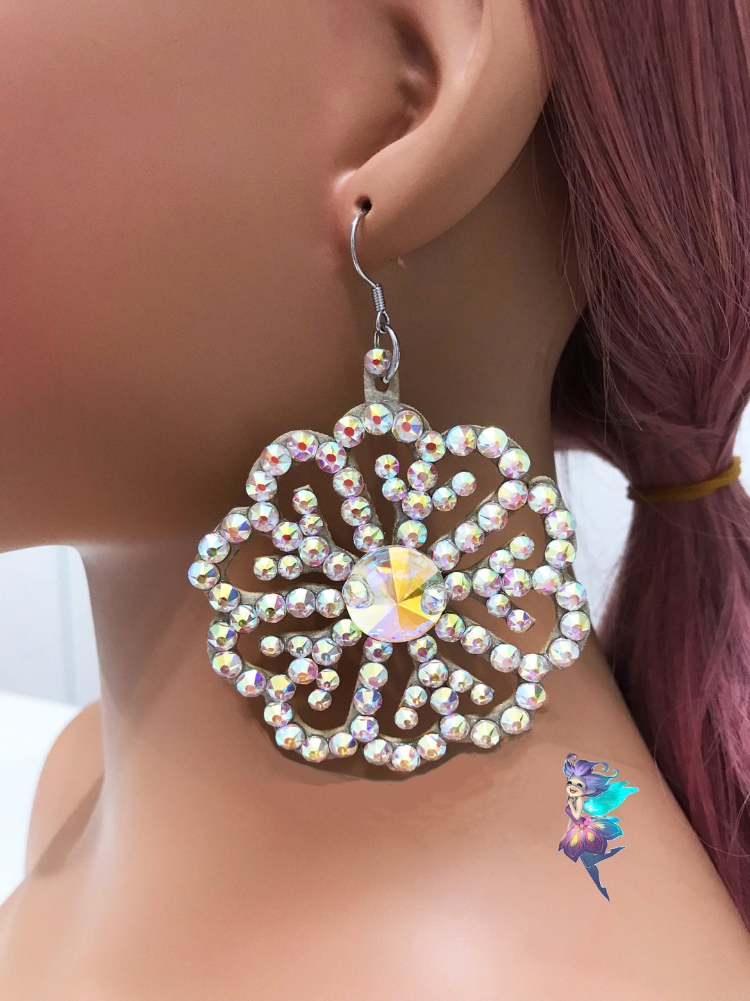 Dance Jewelry, Dance Earrings, Rhinestone Jewellery, Ballroom Jewelry