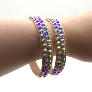 Rhinestone Ballroom Bracelet Set: Sparkly Dance Jewelry