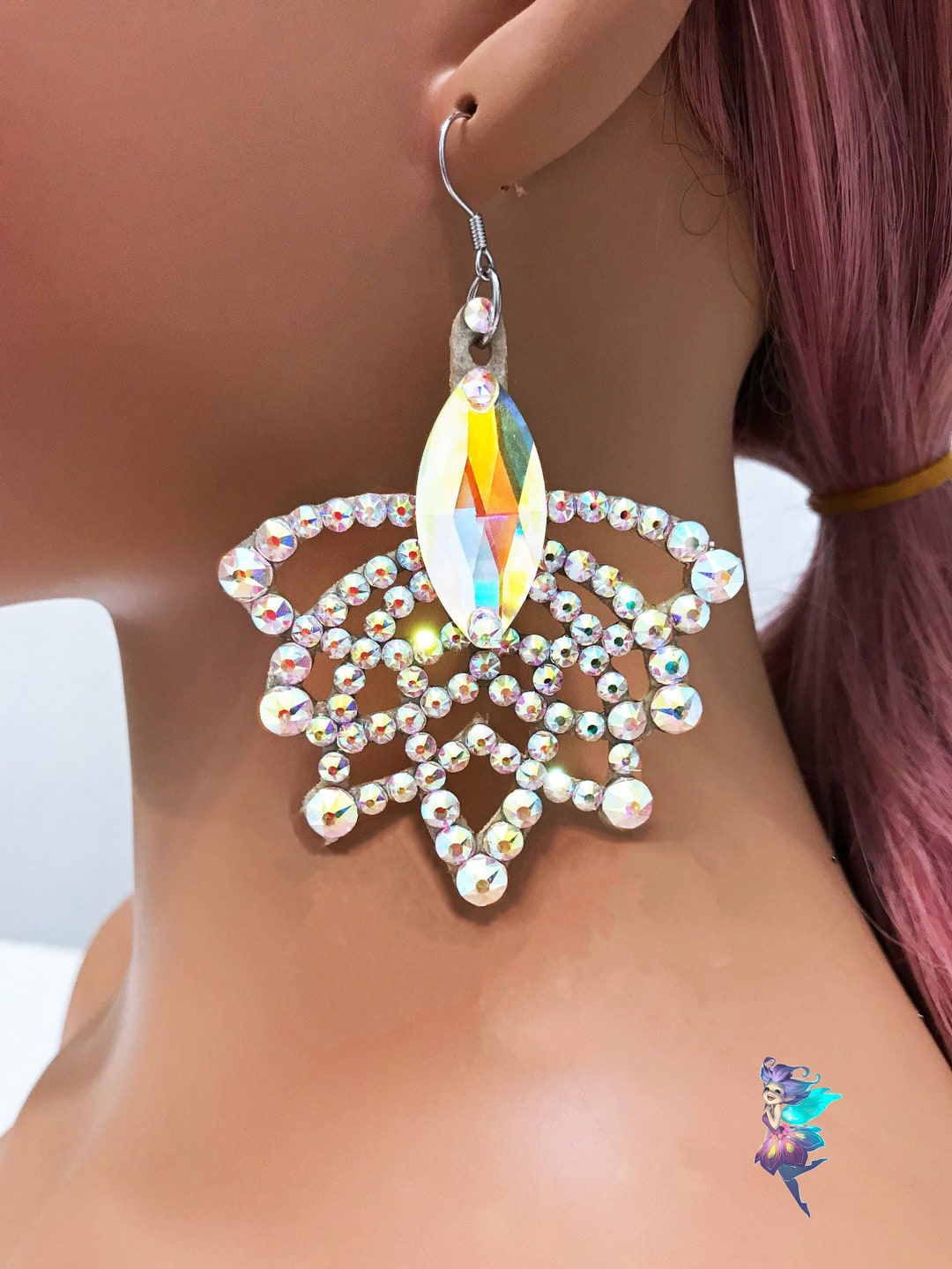 Dance Jewelry, Dance Earrings, Rhinestone Jewellery, Ballroom Jewelry