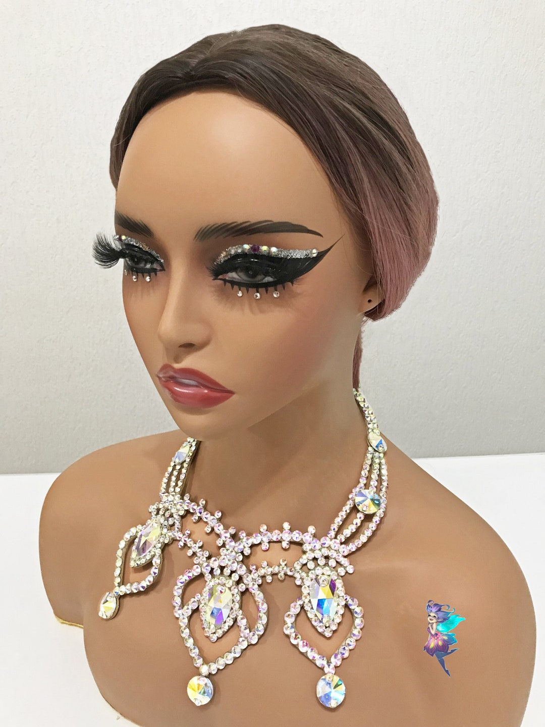 Ballroom Dance Jewelry, Dance Necklace, Ballroom Necklace, Rhinestone Jewellery, Dance Jewelry