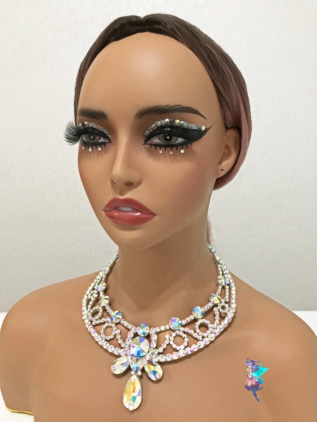 Ballroom Dance Jewelry, Dance Necklace, Ballroom Necklace, Rhinestone Jewellery, Dance Jewelry