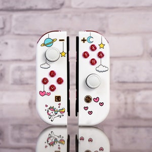 Custom Joy-Cons Cute Unicorns Hearts and Stars Nintendo Switch Controller Mods