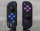 Joy-con LED MOD Black With Clear Backlit Buttons Custom