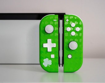 Lucky Shamrock Joy-Cons Mod Nintendo Switch Special Edition Custom Controllers