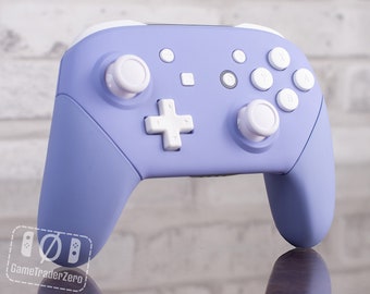 Custom Nintendo Switch Pro Controller Pastel Purple with White Buttons