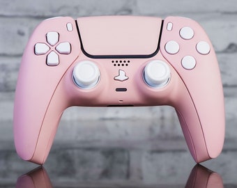 PS5 Controller Sakura Pink Mod With White Buttons Custom Wireless Controller