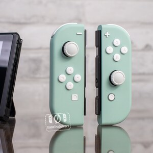 JoyCons In Cyan with White Buttons Controller Mod Nintendo Switch Custom Controllers