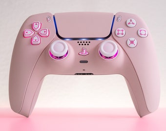 PS5 プレイステーション5 ワイヤレスコントローラー ピンク PS5コントローラー サクラピンク モッド ホワイトボタン付き
