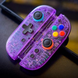 Custom Joy-Cons 2 Retro Clear Atomic Purple for Nintendo Switch 2