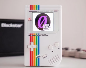 Custom Nintendo Game Boy DMG: Rainbow Striped Backlit IPS Screen