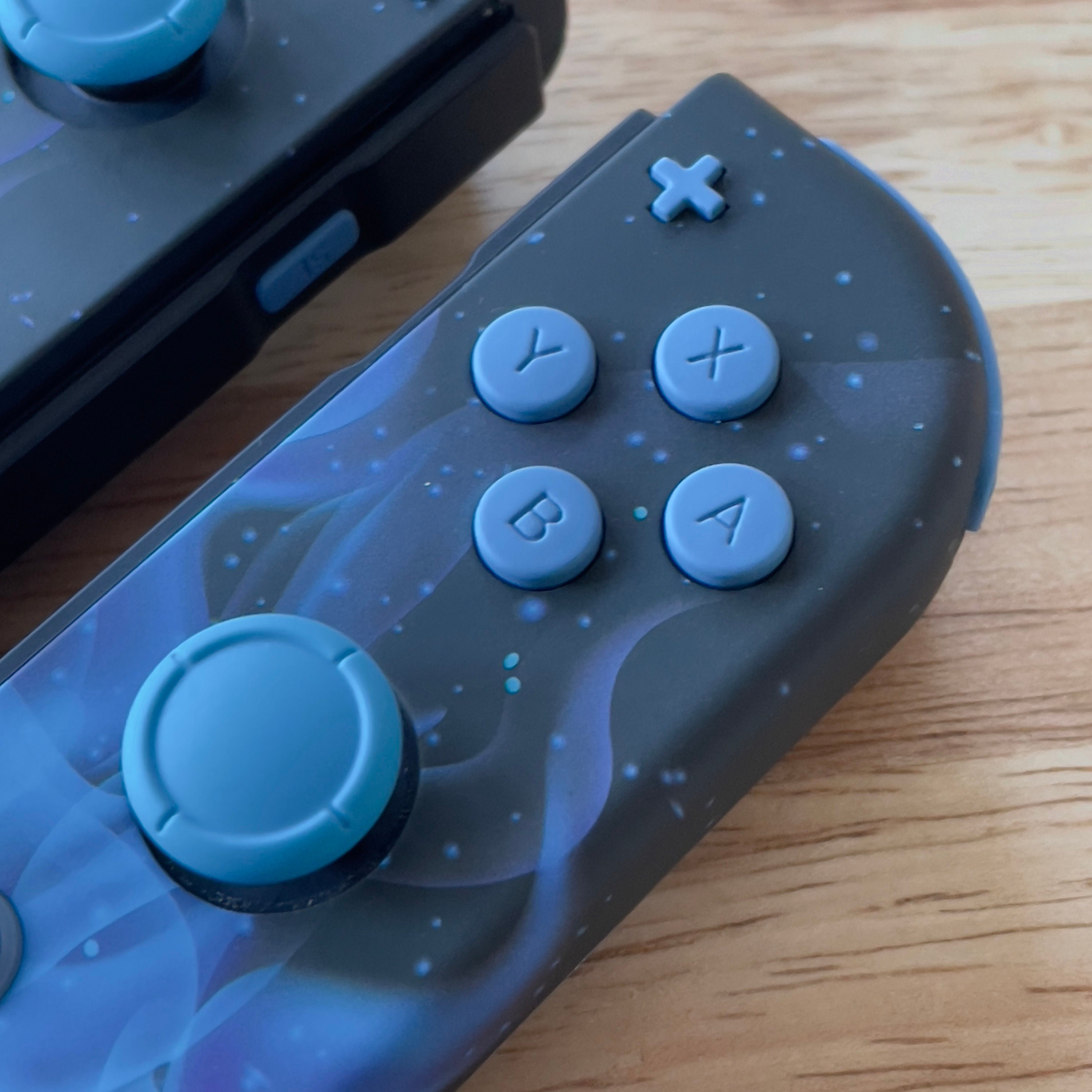 Custom LED Joy-con Controllers Flamin Blue Backlit MOD 