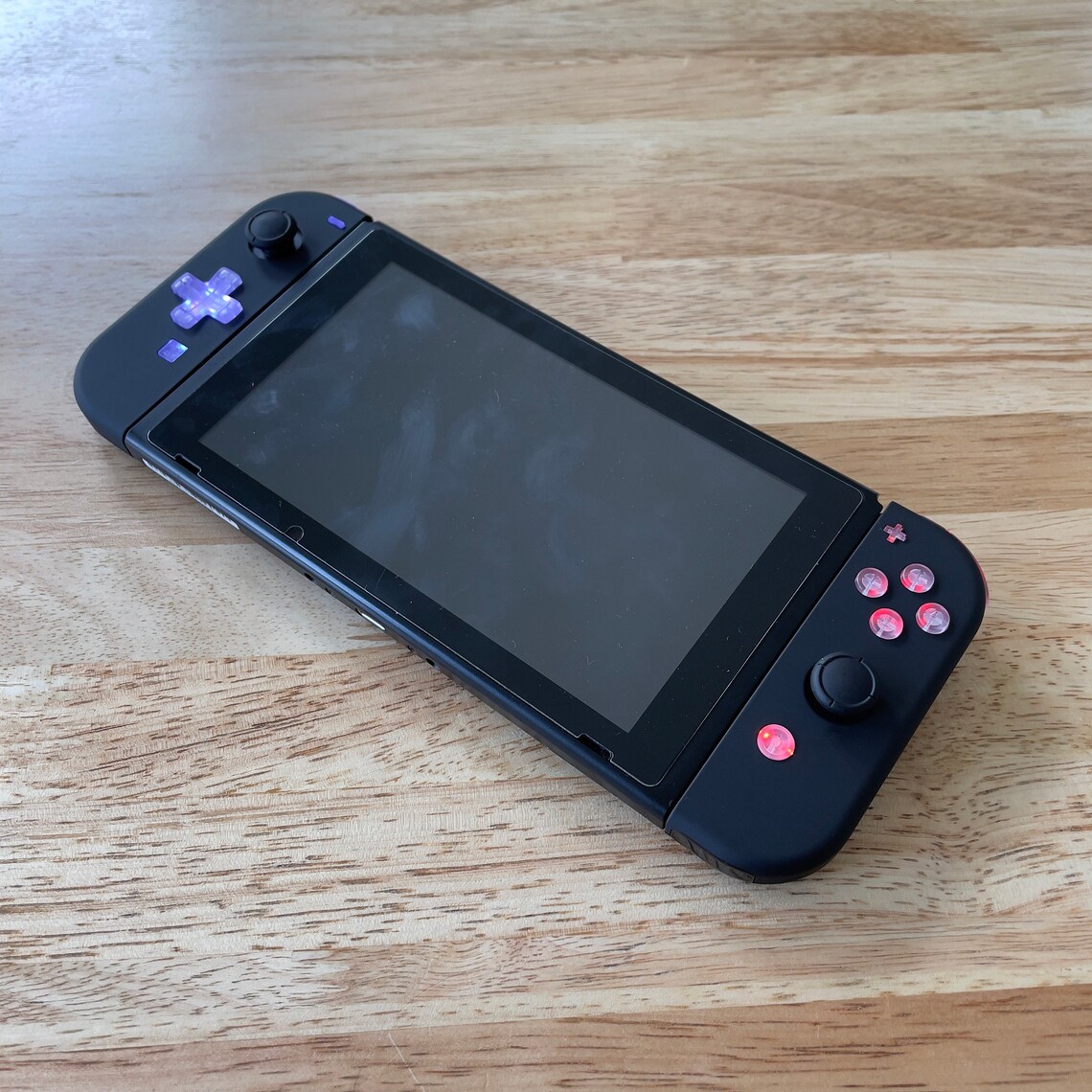 Custom Nintendo Switch JoyCon Controllers Black DPad LED MOD Etsy