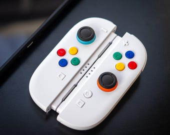 Switch 2 Retro White Joy-Cons: Super Famicom / SNES Style Mod