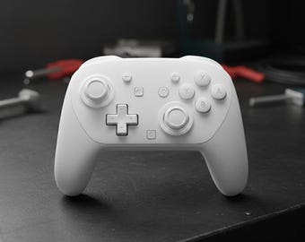 Mono White Custom Switch 2 Pro-Controller Minimalistyczny wygląd