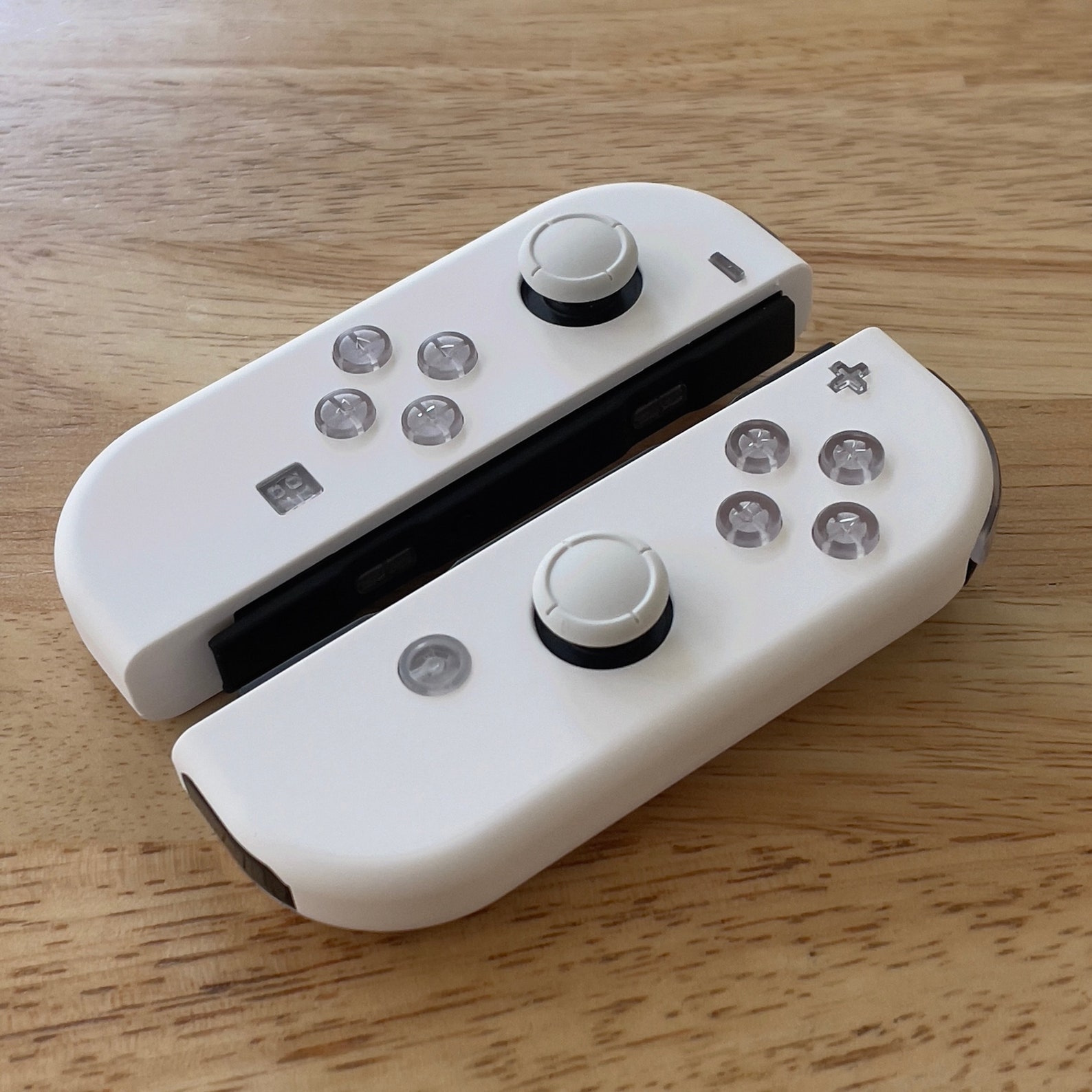 CUSTOM Nintendo Switch JOYCON Controllers White With Clear Etsy