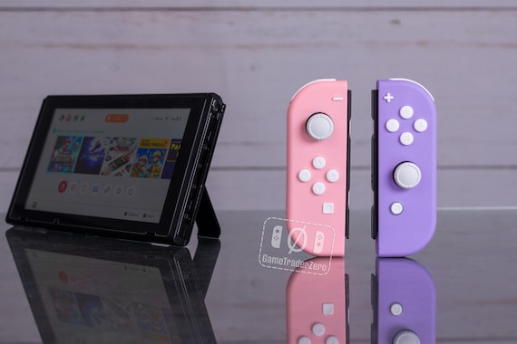 Custom Joy-con Nintendo Switch Controllers Pink and Purple Custom Joy-con Nintendo Switch Controllers Pink and Purple