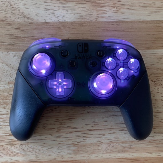 CUSTOM Pro Controller Nintendo SWITCH Black LED Mod Backlight