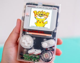 Nintendo Game Boy DMG Famisu Style Clear and White with Backlit IPS Screen