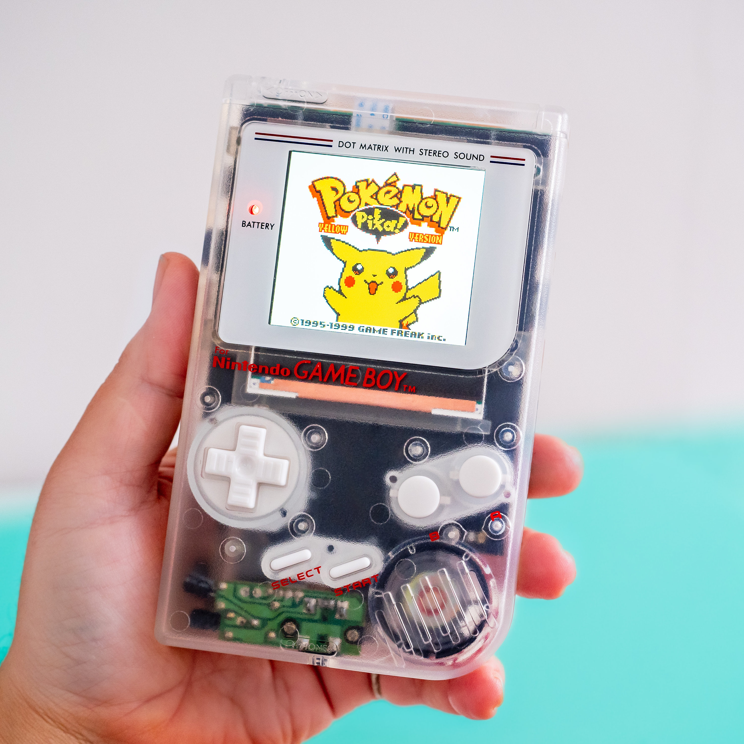 Nintendo Game Boy DMG Famisu Style Clear and White With