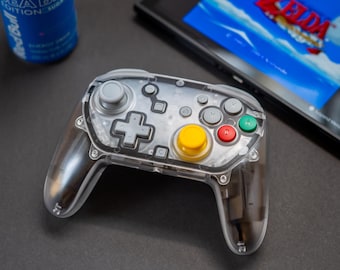 Nintendo Switch 2 Custom Pro-Controller GameCube Retro Style With Clear Shells