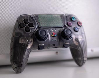 PS5 Edge Controller Retro Smoke Clear with Old-School Action Buttons Sony Wireless Gaming Controller