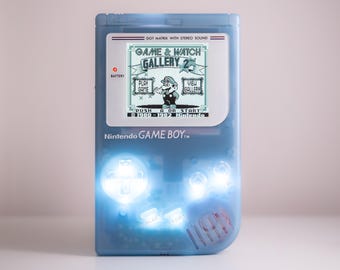 Custom Nintendo Game Boy DMG “Heisenberg Blue” with Backlit IPS Screen And LED Buttons