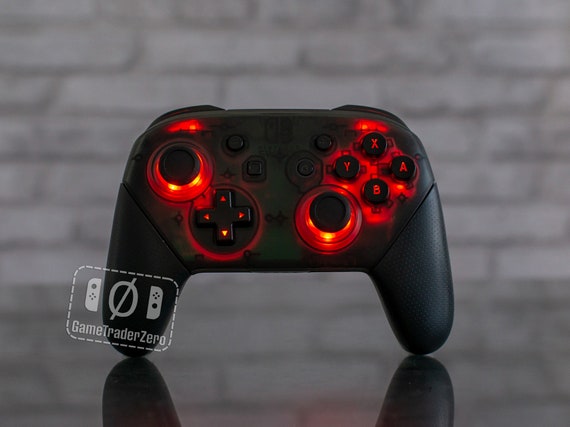 CUSTOM Pro Controller Nintendo SWITCH LED Mod Black Backlit 