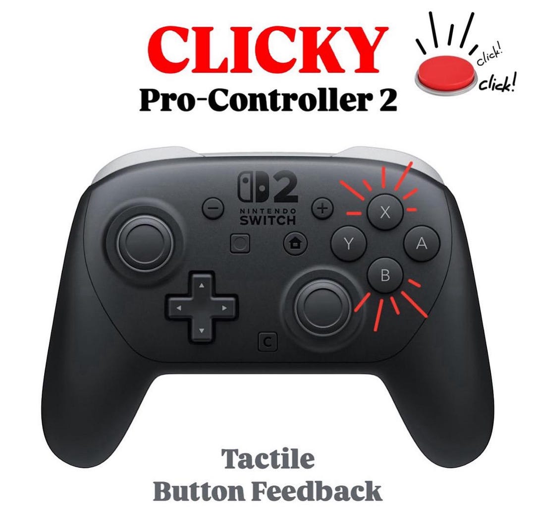Pro-controller Clicky Button Mod Nintendo Switch 2 Controller Tactile ...