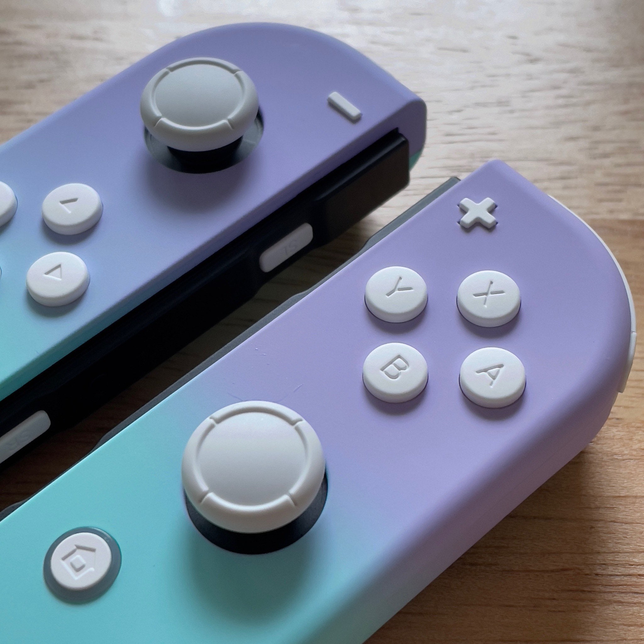 Custom Nintendo Switch Joy-con Controllers Purple to Robin Egg 