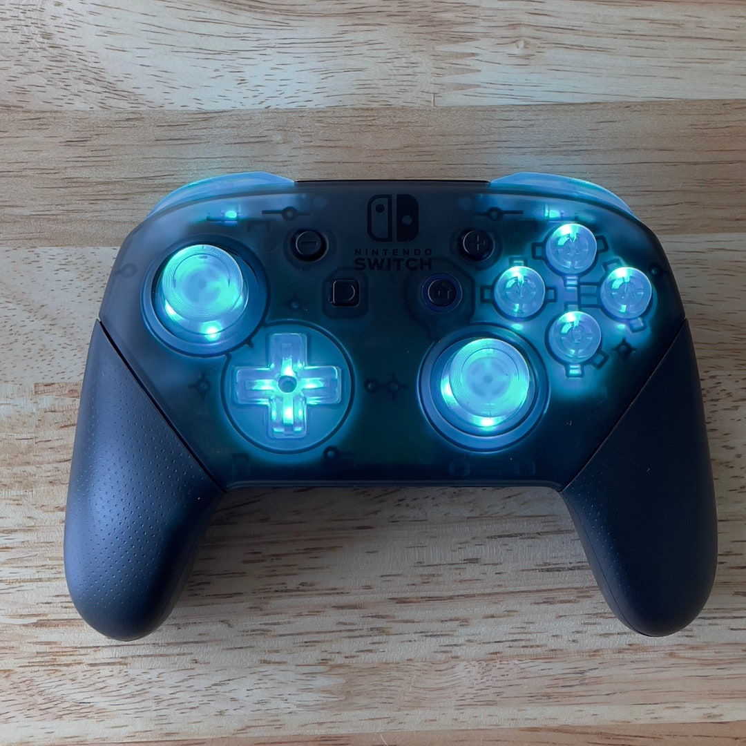 CUSTOM Pro Controller Nintendo SWITCH Black LED Mod Backlight Backlit Buttons Etsy