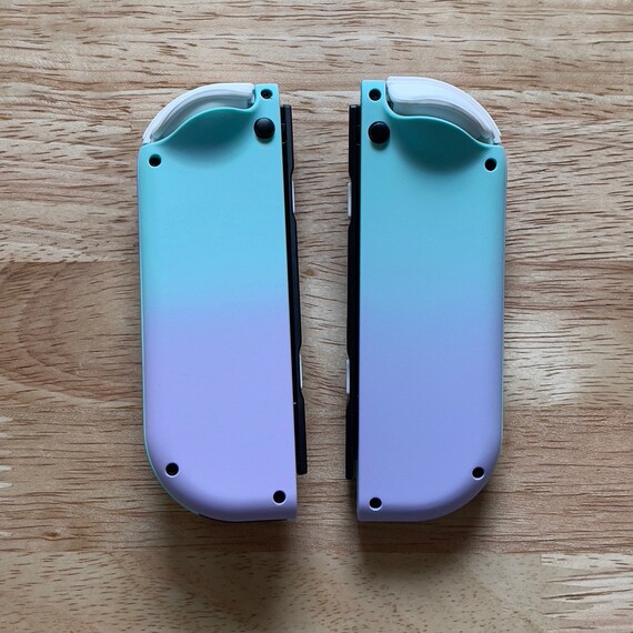 Custom Nintendo Switch Joy-con Controllers Purple to Robin Egg 