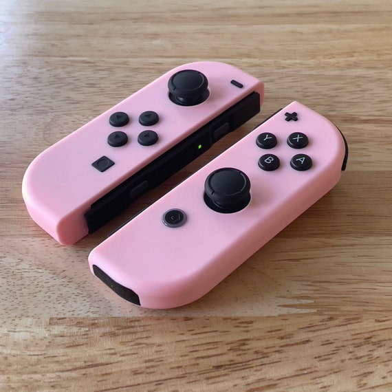 Custom Nintendo Switch Joy-con Controllers Pink With Black Buttons 