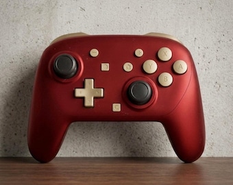 Crimson Mech Edition: Custom Switch 2 Pro-Controller with Matte Champagne Accents