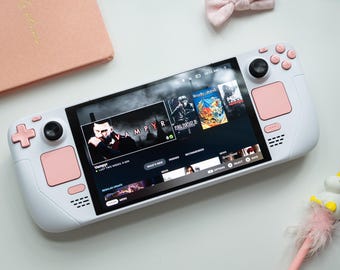 Pre-Order - Customized Steam Deck Handheld Gaming Computer By Valve White & Peachy Pink