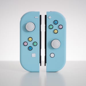 Pastel Blue Joy-Cons Mod with Pastel Hearts Buttons Nintendo Switch Custom Controllers