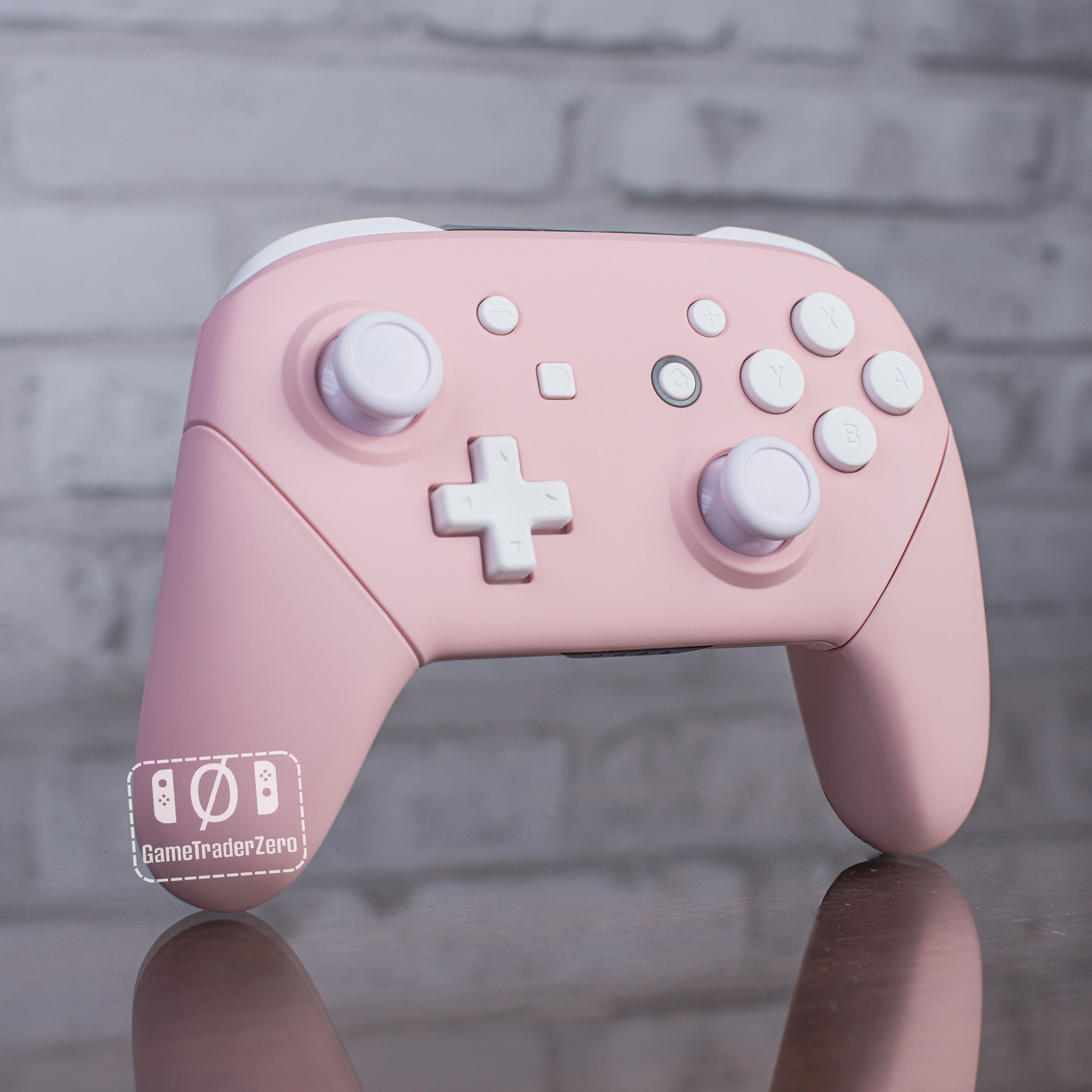 Custom Nintendo Switch Pro Controller in Sakura Pink With White Buttons 