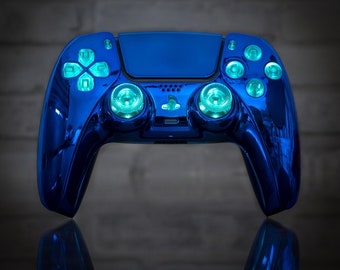 PS5★カスタム★カスタマイズ★ワイヤレス★コントローラ★ジャンク★中古★LED PS5 コントローラー LED モッド クロームブルー カスタム