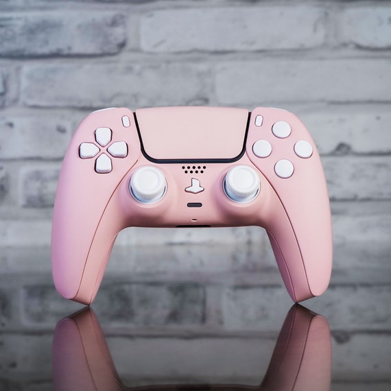 Controlador PS5 Sakura Pink Mod con botones blancos Controlador