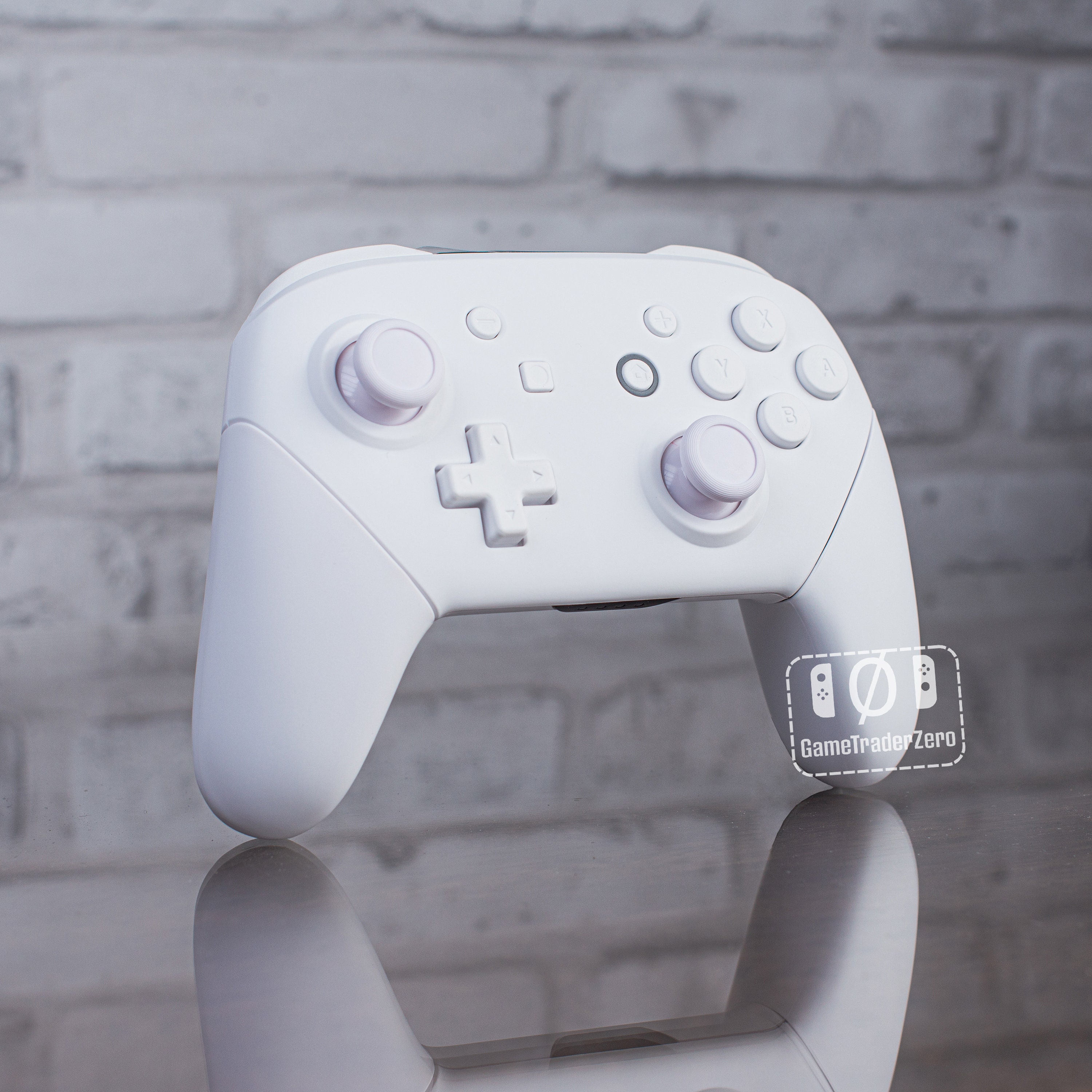Nintendo Switch Pro Controller White on White Mod Minimalistic Controller  With White Butons 