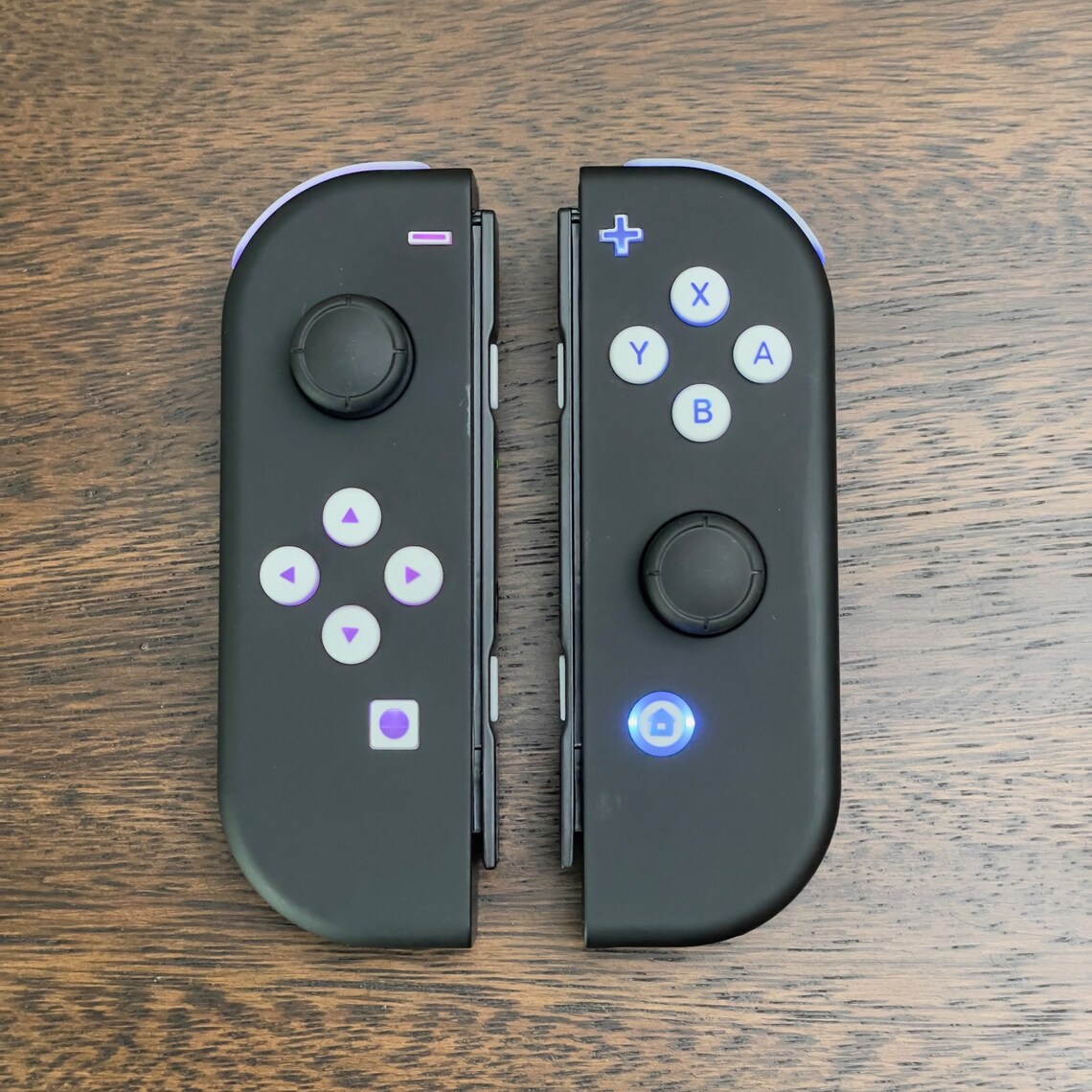 Custom JoyCon LED MOD Black with White Backlit Buttons Etsy
