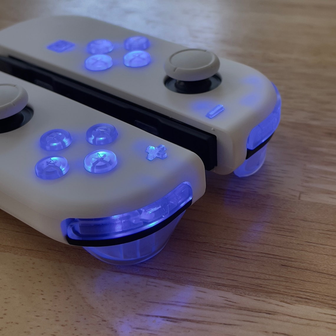 Custom JoyCon LED MOD Weiß auf Weiß mit beleuchteten Klaren Etsy