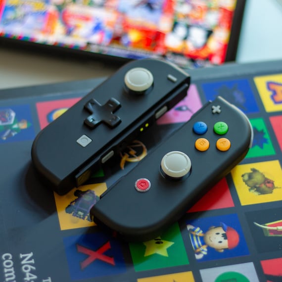 Retro Joy-cons N64 Style Black Nintendo Switch Gaming Controllers