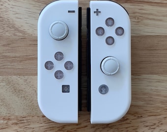 CUSTOM Nintendo Switch JOY-CON Controllers White With Clear Buttons