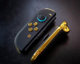 Stealthy Matte Black & Gold Chrome Joy-Cons 2 for Nintendo Switch 2